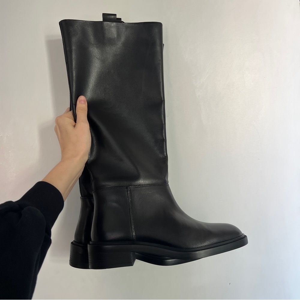 Zara black knee high equestrian riding flat boots - Picture 9 of 11